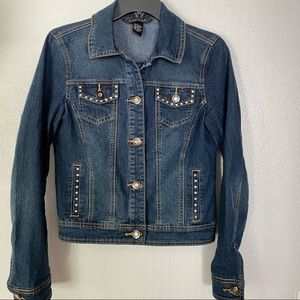 Baccini Jean Jacket With Rhinestone Look Buttons